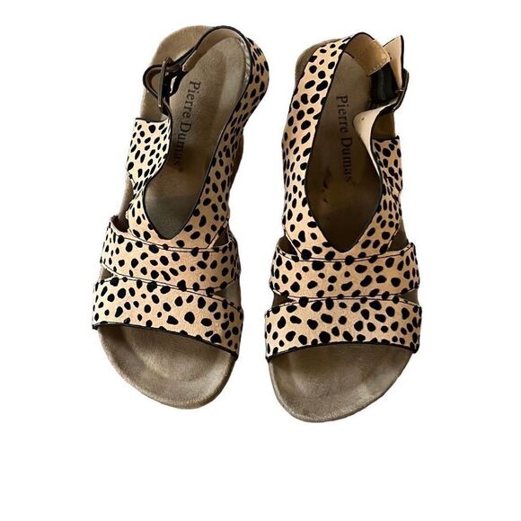 Pierre Dumas cheetah print Kork wedges - Picture 1 of 6
